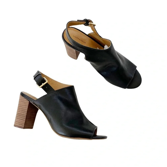 NORDSTROM 14th & Union Sandal Asher Block Heel Black Size 11 NWT - Picture 3 of 11